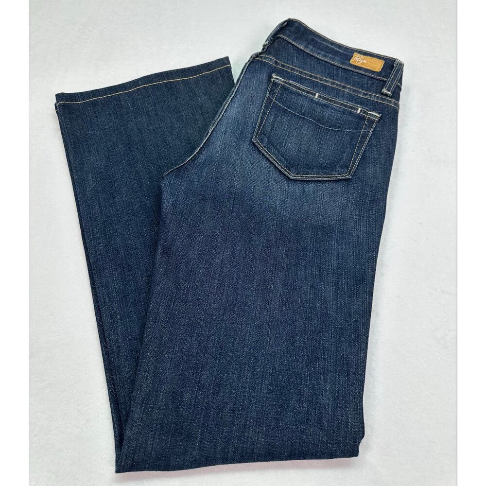 PAIGE Premium Lowrise Hollywood Hills Bootcut Jeans Dark Wash USA Made Size 29 - Picture 9 of 12